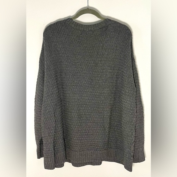 VGUC XL Tall Old Navy Textured Cotton-Blend Gray Knitted Tunic Sweater - Picture 3 of 6